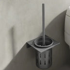 METALLUX LOO – Set di Spazzola per WC da Parete con Finitura Oro Spazzolato