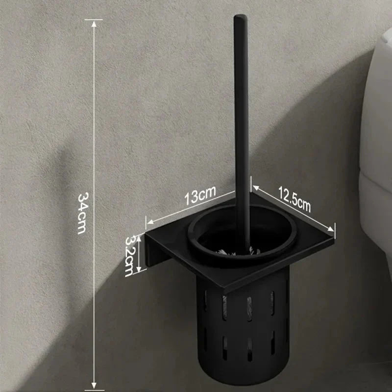 METALLUX LOO – Set di Spazzola per WC da Parete con Finitura Oro Spazzolato