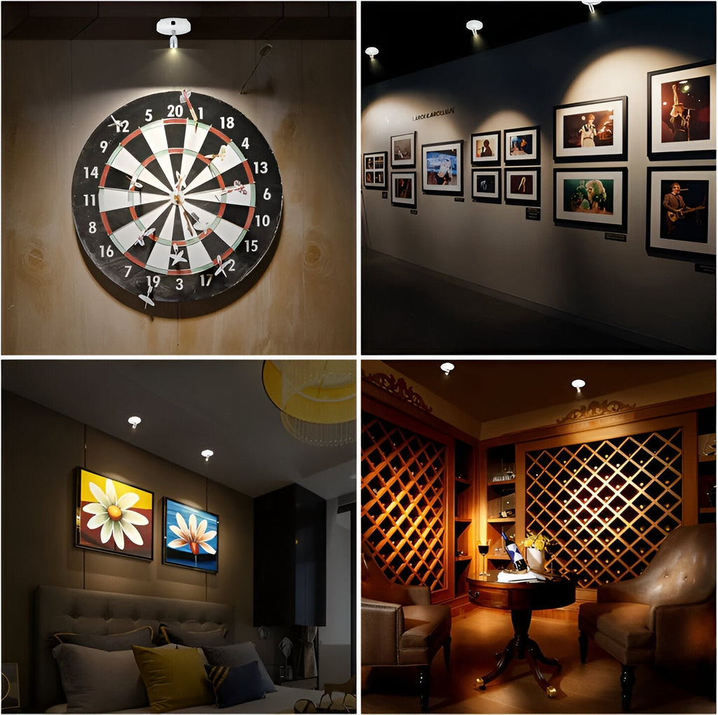 Mini LED-Spotlight – Dimmerabile e Senza Fili | Perfetta Illuminazione d'Accento per Casa e Ufficio
