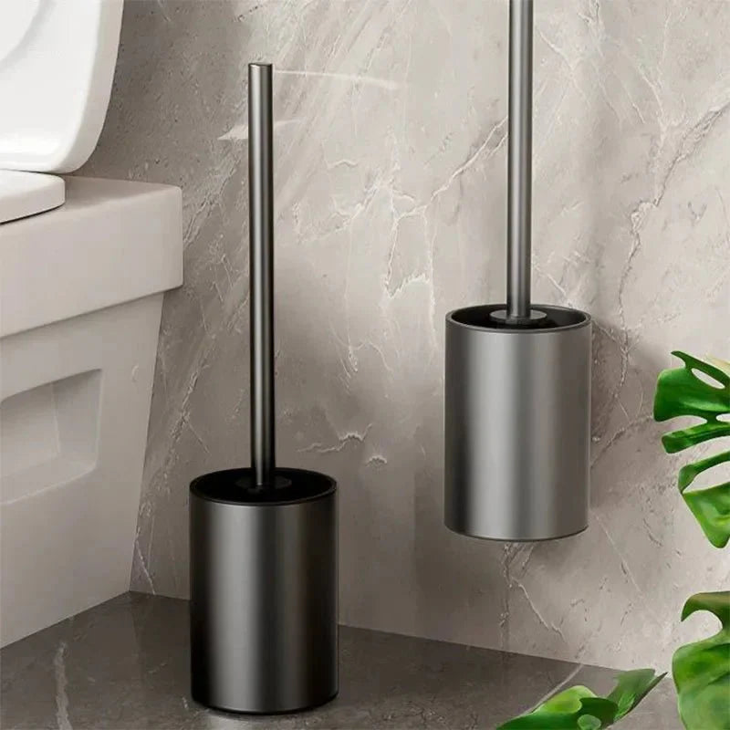 MINILOOP – Set di Spazzola per WC in Alluminio Salvaspazio per Bagni Moderni