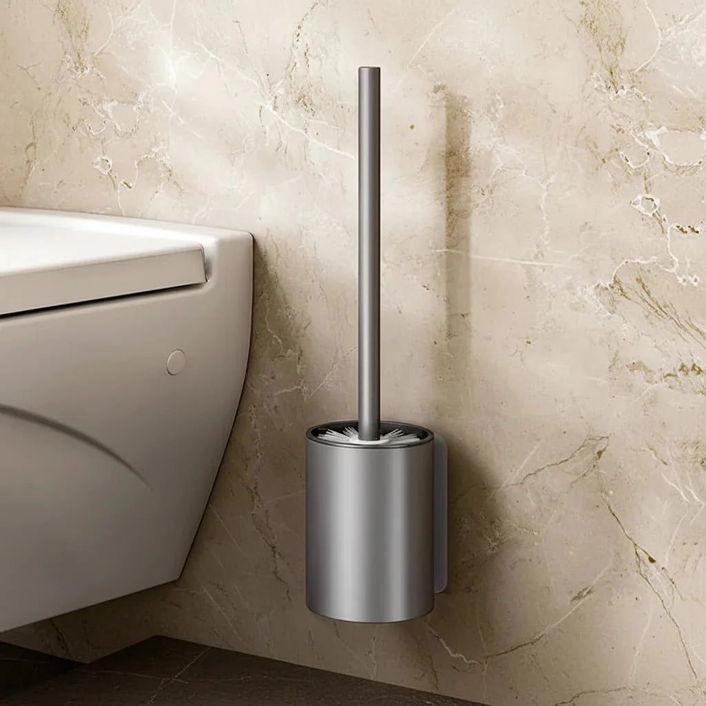 MINILOOP – Set di Spazzola per WC in Alluminio Salvaspazio per Bagni Moderni