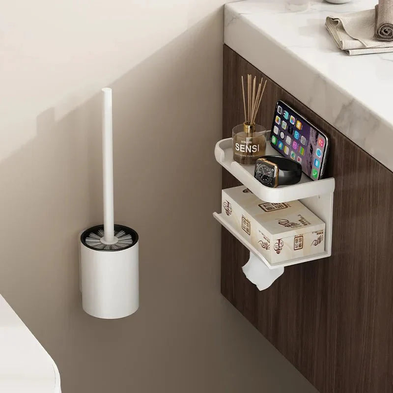 MINILOOP – Set di Spazzola per WC in Alluminio Salvaspazio per Bagni Moderni