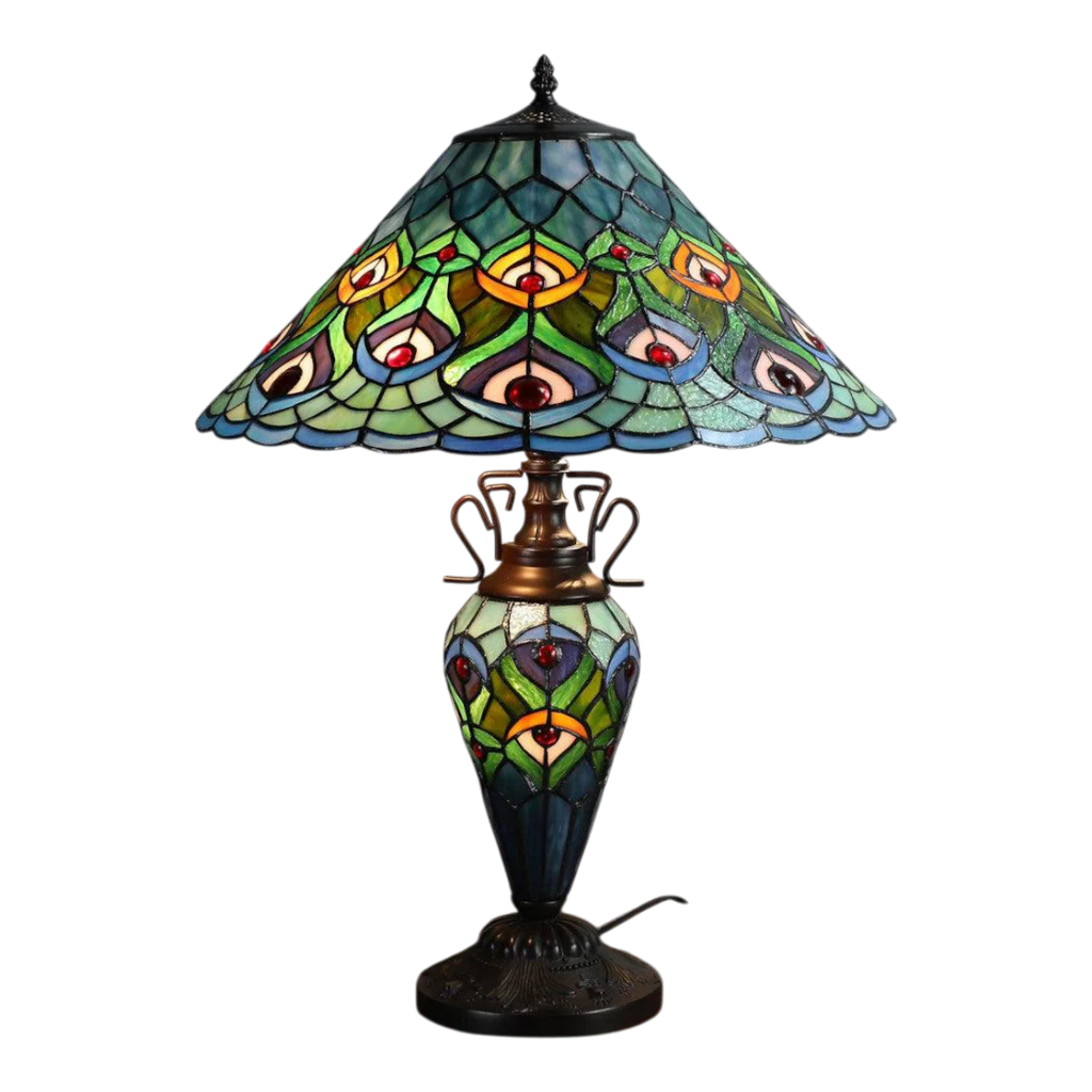 Lampada da Tavolo Tiffany Doppia Oldbury