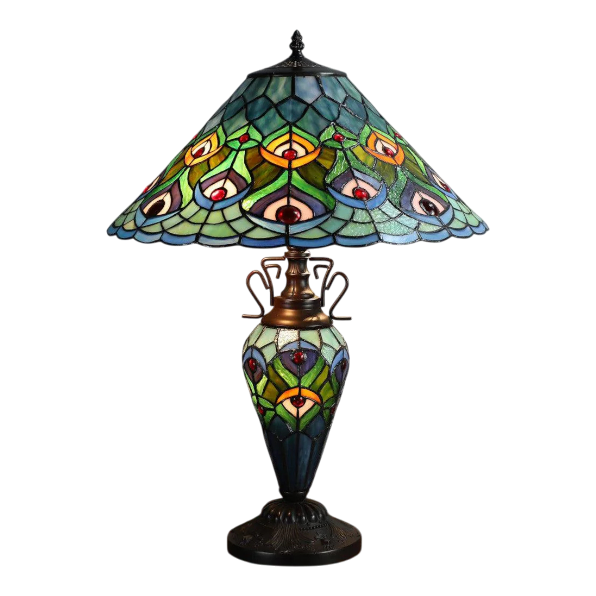 Lampada da Tavolo Tiffany Doppia Oldbury