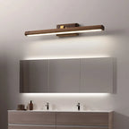 Lampada a Specchio in Legno Massello Personalità Striscia Lunga Luce da Parete per Bagno
