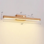 Lampada a Specchio in Legno Massello Personalità Striscia Lunga Luce da Parete per Bagno