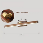 Lampada a Specchio in Legno Massello Personalità Striscia Lunga Luce da Parete per Bagno