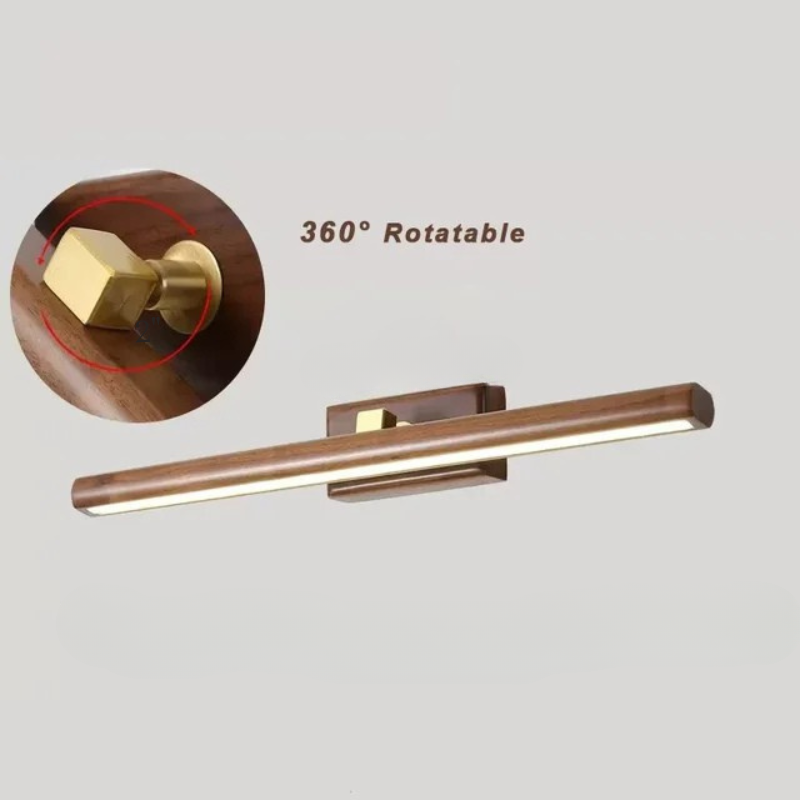 Lampada a Specchio in Legno Massello Personalità Striscia Lunga Luce da Parete per Bagno