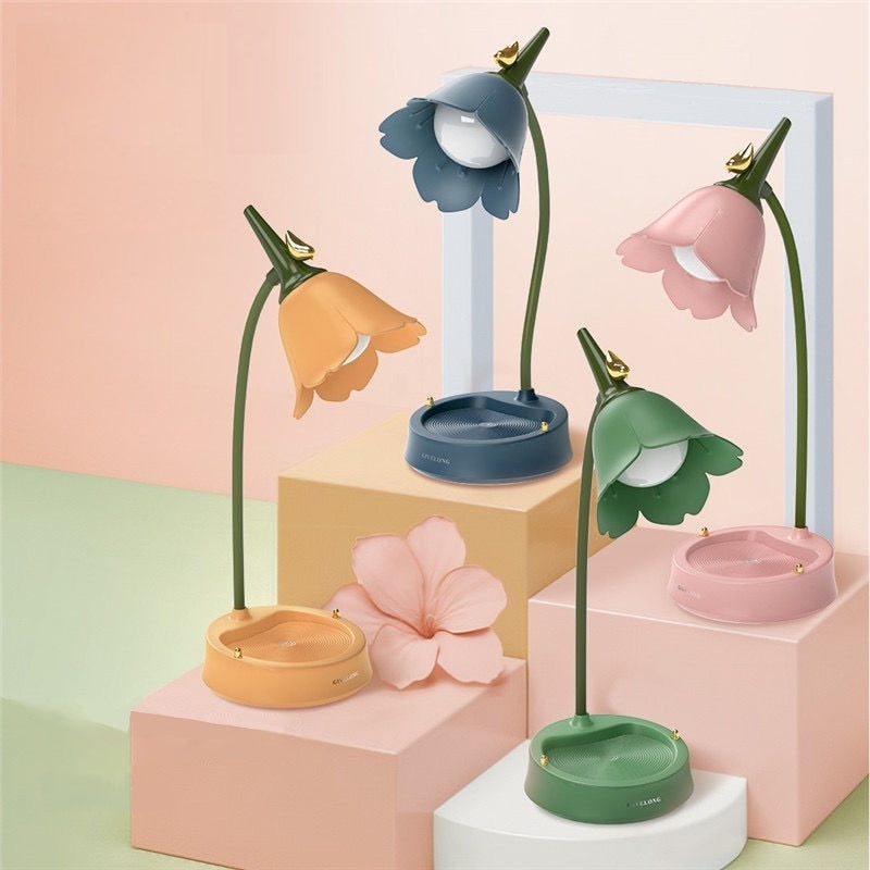 LumaPetal – Lampada da tavolo a forma di fiore con controllo touch e luce portatile in morbidi colori pastello