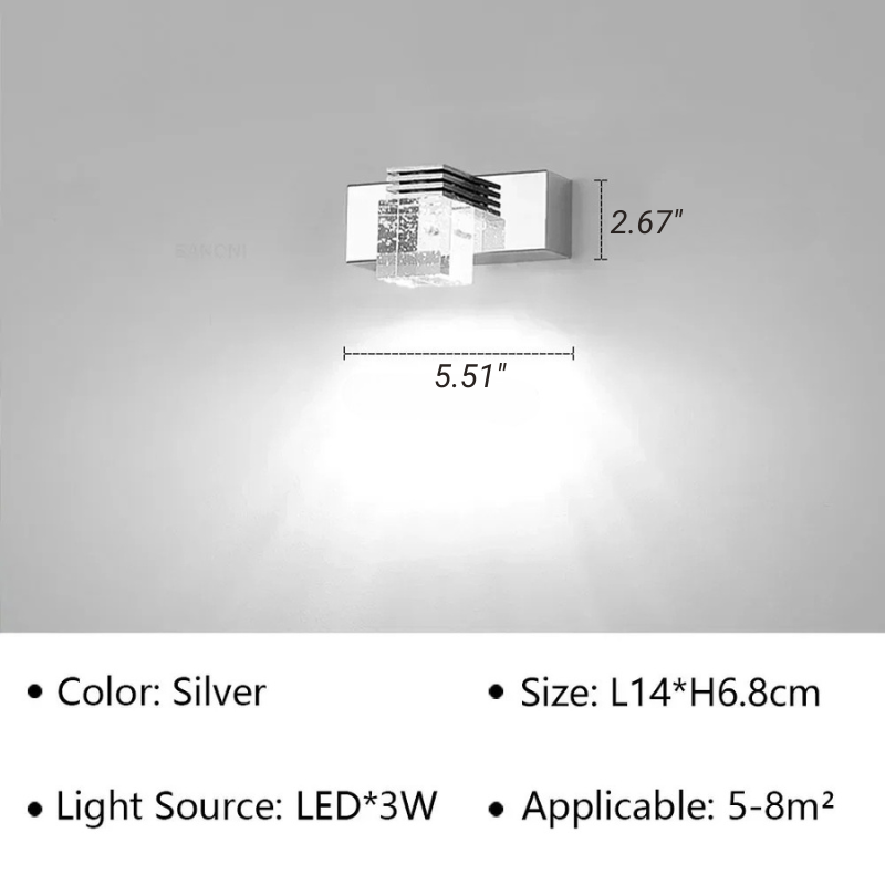 Lampada da Parete LED Moderna Applique in Cristallo Decorativa