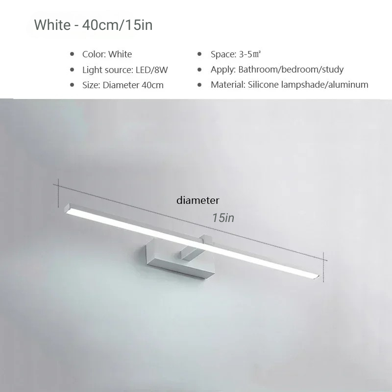 Lampade da Parete a Specchio LED Moderne in Alluminio per Bagno