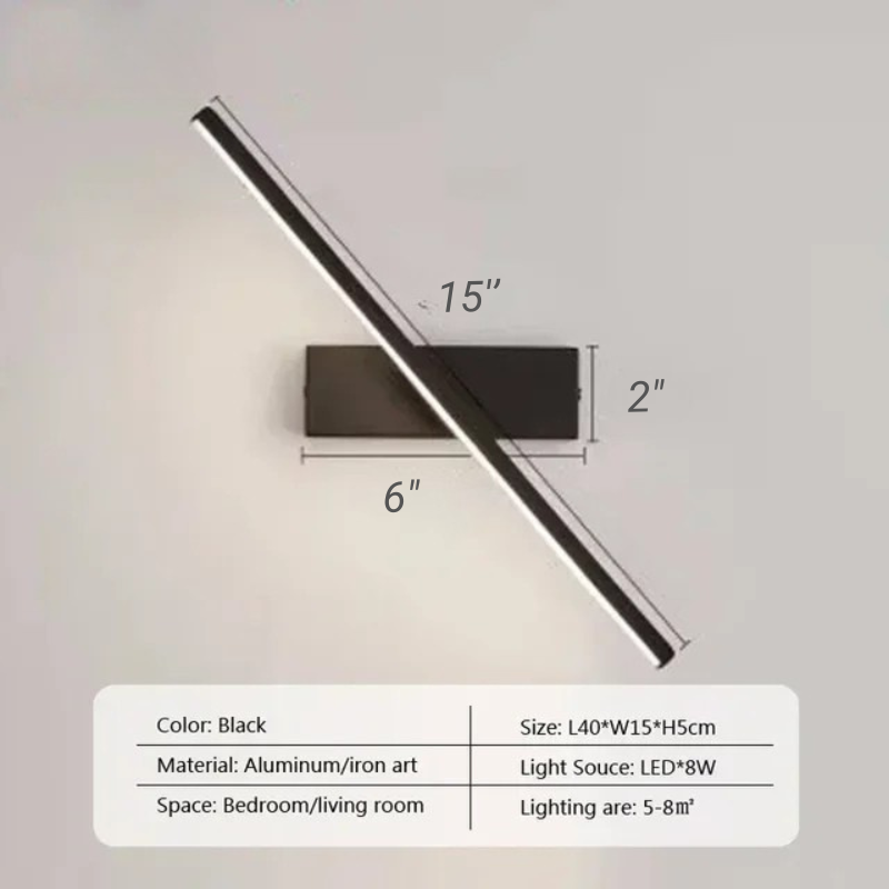 Lampada da Parete LED Moderna Rotabile per Specchio da Bagno