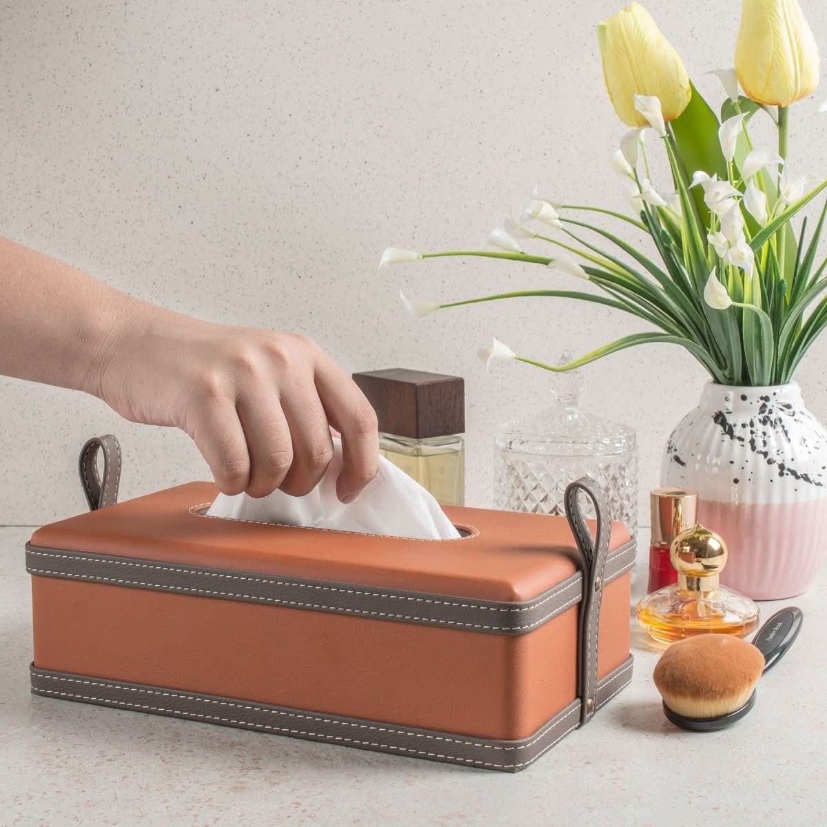 Modèra Premium Leatherite Tissue Case | Organizzatore di fazzoletti elegante e durevole per spazi moderni