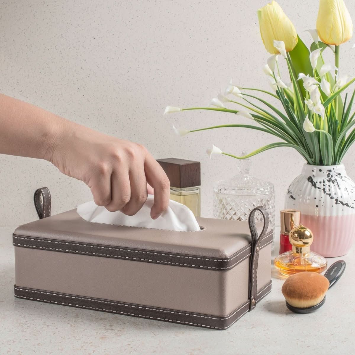 Modèra Premium Leatherite Tissue Case | Organizzatore di fazzoletti elegante e durevole per spazi moderni