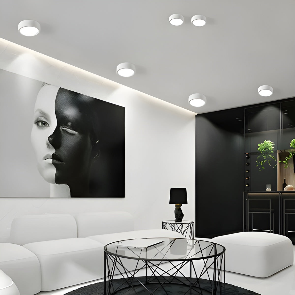 Moderna lampada da soffitto a LED – Forma rotonda e luce LED calda | Illuminazione accogliente per ogni ambiente