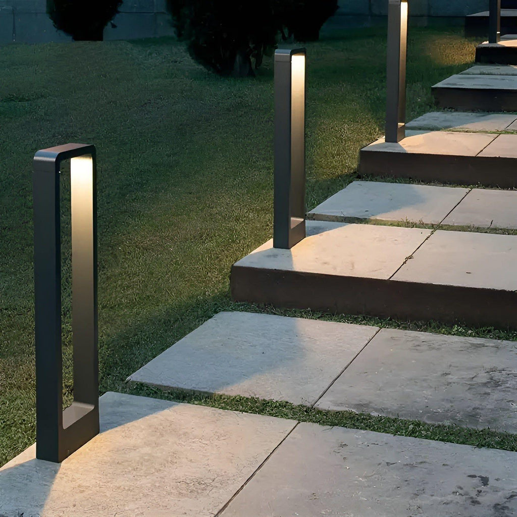 Moderna lampada da giardino a palo LED in alluminio – Illuminazione da esterno resistente alle intemperie in nero o grigio | Per terrazze, vialetti e ingressi