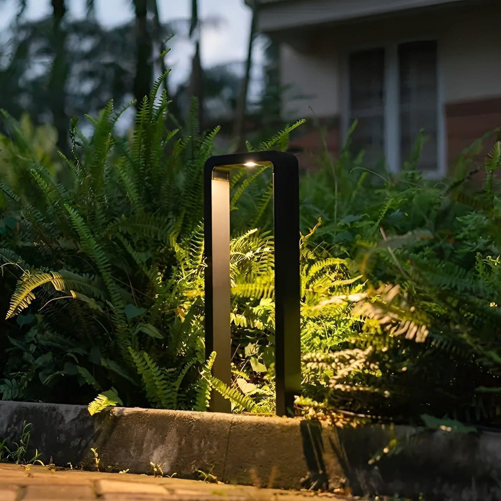 Moderna lampada da giardino a palo LED in alluminio – Illuminazione da esterno resistente alle intemperie in nero o grigio | Per terrazze, vialetti e ingressi