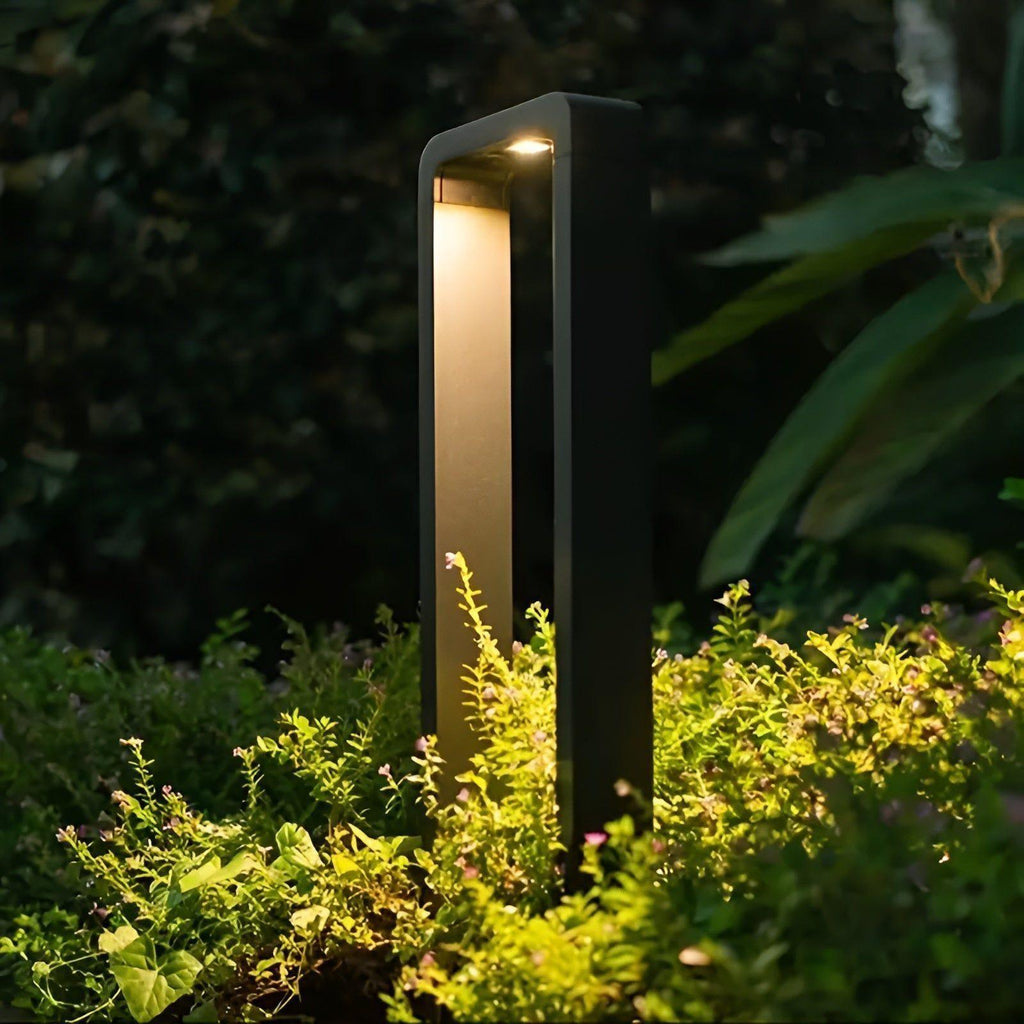 Moderna lampada da giardino a palo LED in alluminio – Illuminazione da esterno resistente alle intemperie in nero o grigio | Per terrazze, vialetti e ingressi