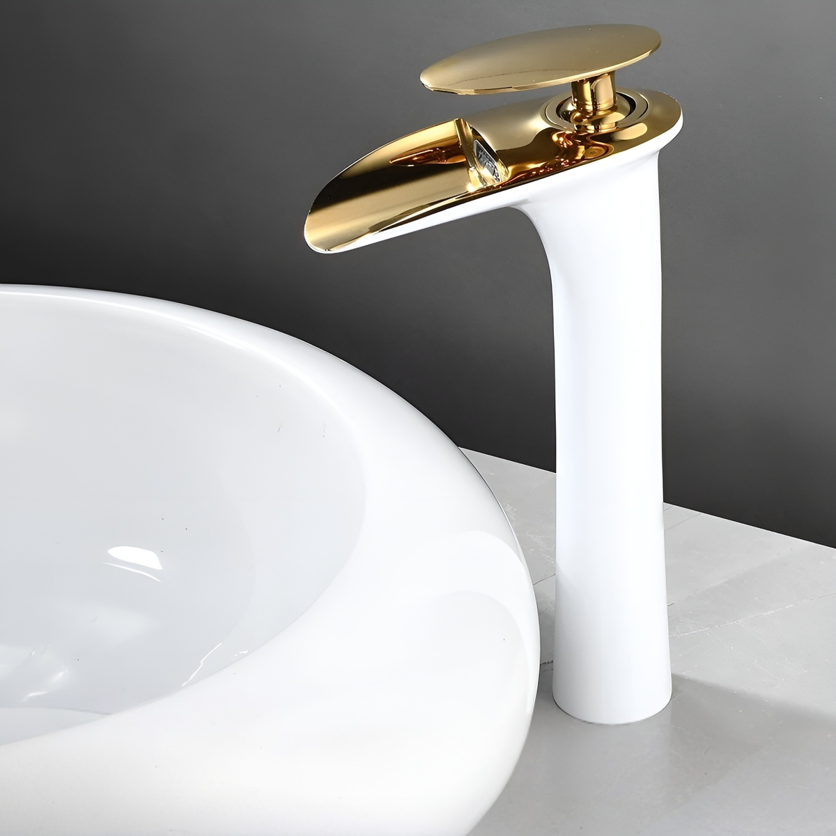 Rubinetti da lavabo moderni – Elegante rubinetto a cascata | Miscelatore monocomando di alta qualità
