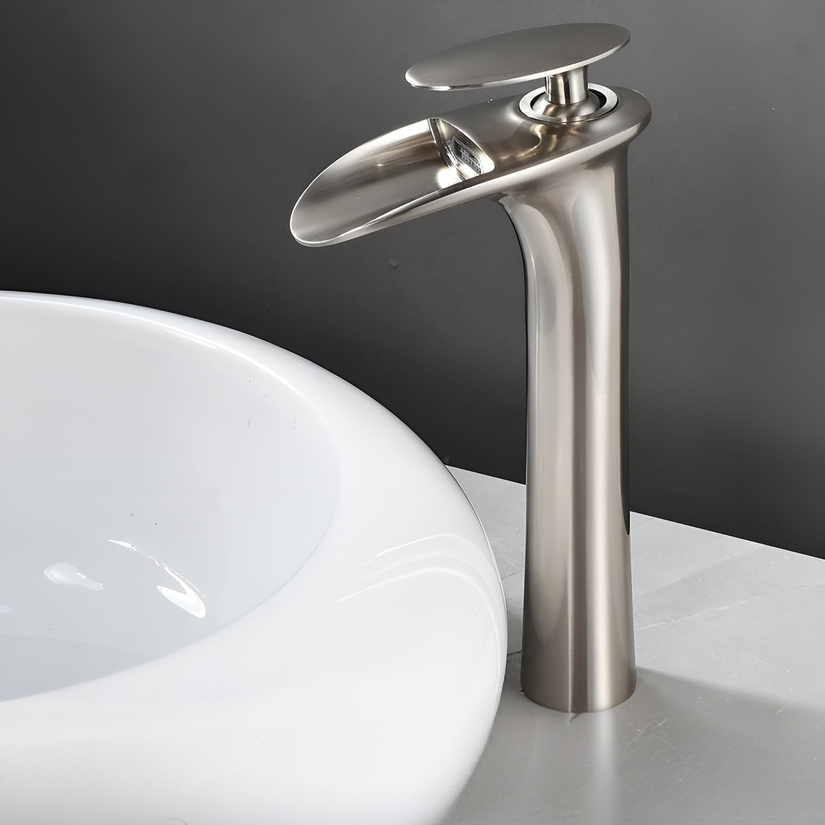 Rubinetti da lavabo moderni – Elegante rubinetto a cascata | Miscelatore monocomando di alta qualità