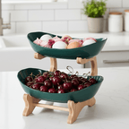 MODUWood – Ciotola di Frutta in Legno a Più Livelli per una Cucina Moderna e Ordinata