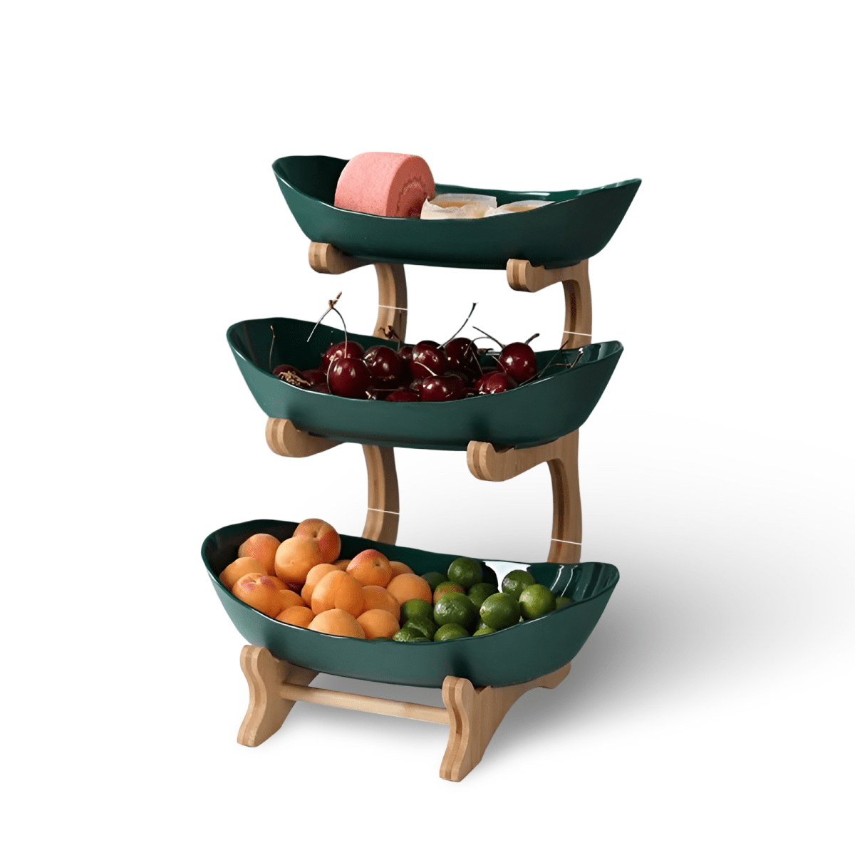 MODUWood – Ciotola di Frutta in Legno a Più Livelli per una Cucina Moderna e Ordinata