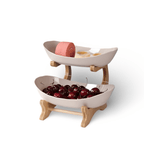 MODUWood – Ciotola di Frutta in Legno a Più Livelli per una Cucina Moderna e Ordinata