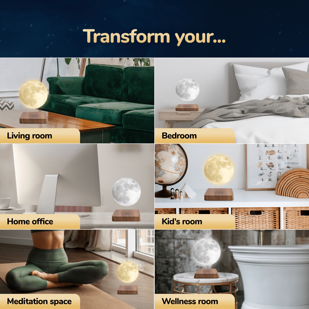 Moon Float – Lampada Lunare Levitante con Base Magnetica e Luce LED