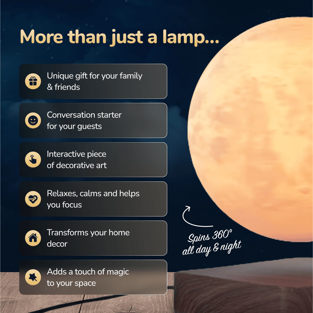 Moon Float – Lampada Lunare Levitante con Base Magnetica e Luce LED