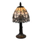 Lampada da Tavolo Morcott Tiffany Bianco e Argento 15cm