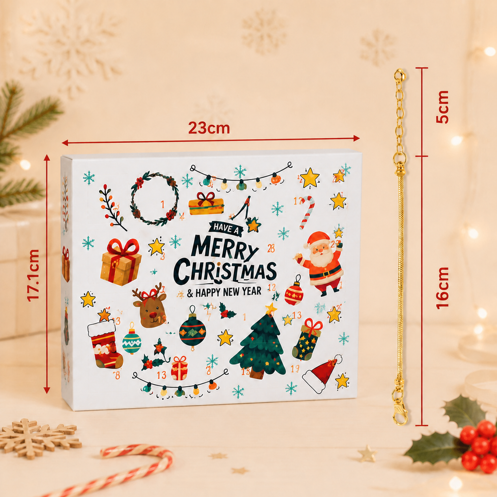 Calendario dell'Avvento con braccialetto di Natale da 24 giorni – Set di gioielli fai da te per ragazze