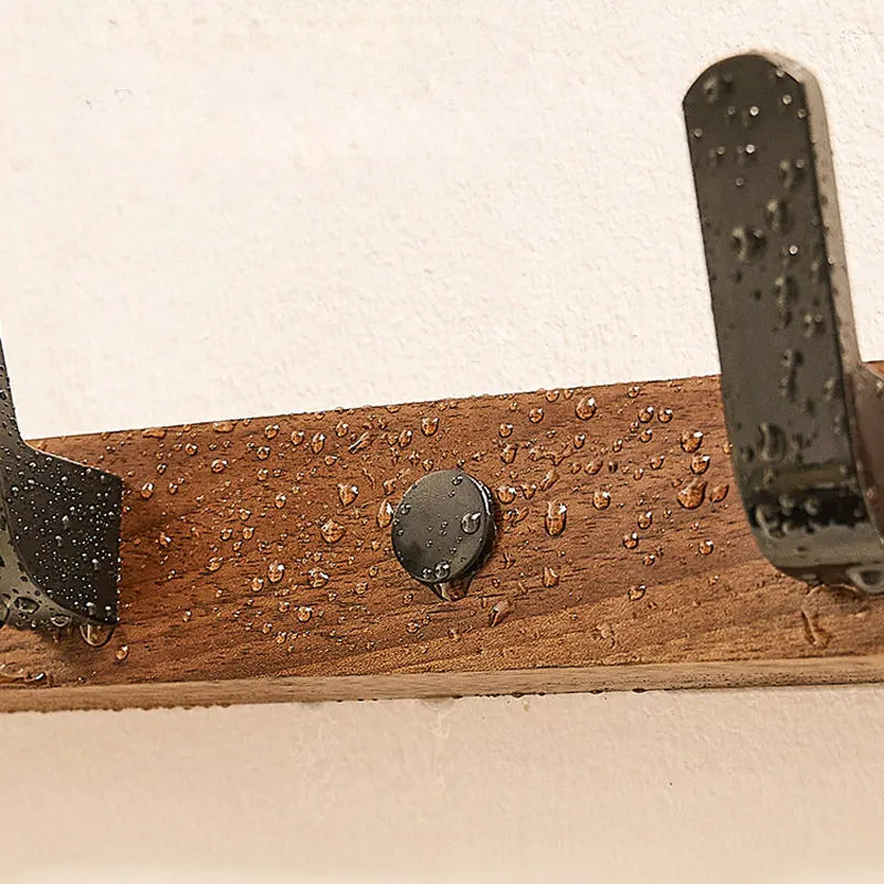 Appendino da Parete Multifunzione in Legno per Asciugamani e Vestiti con 3-6 Ganci