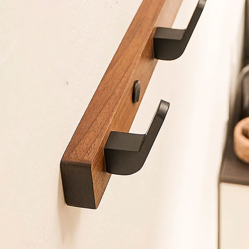 Appendino da Parete Multifunzione in Legno per Asciugamani e Vestiti con 3-6 Ganci