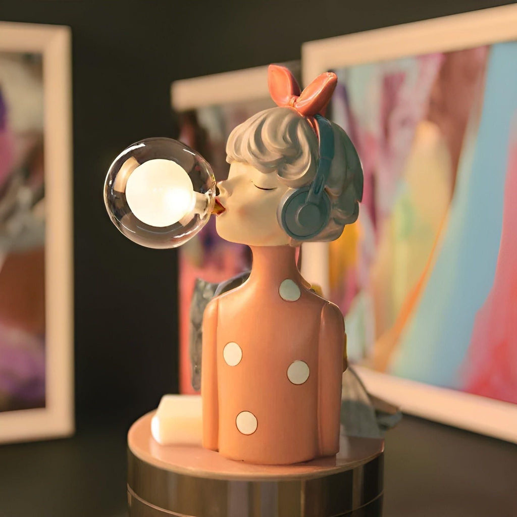 Luce notturna con effetto bolle – USB Bubble Girl Ornamento Lampada da Tavolo per una casa accogliente