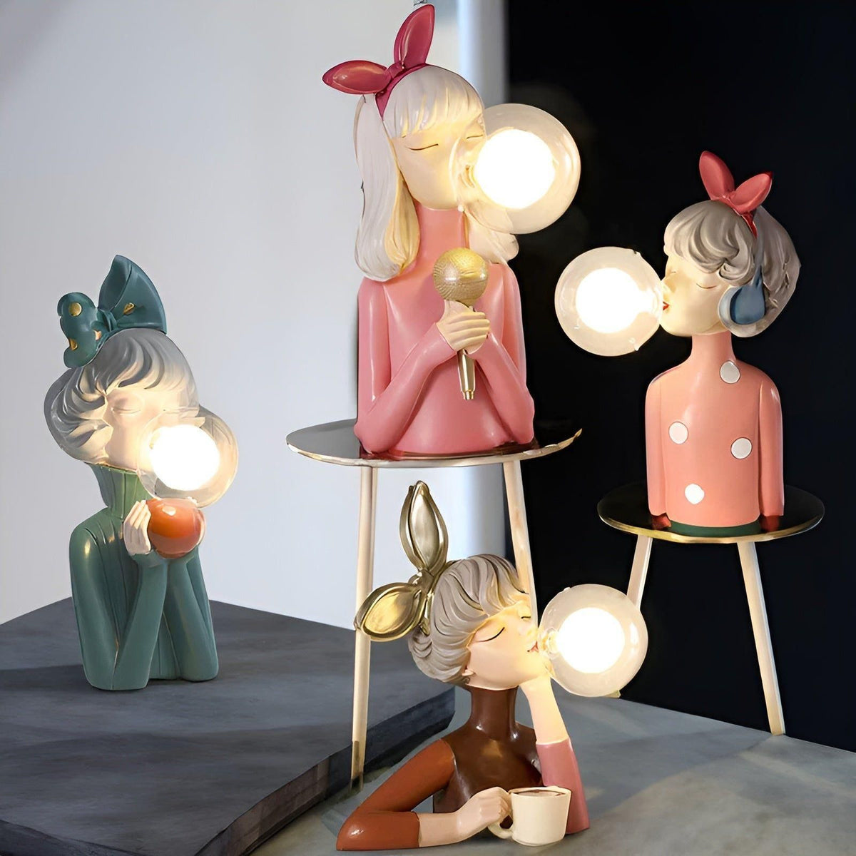 Luce notturna con effetto bolle – USB Bubble Girl Ornamento Lampada da Tavolo per una casa accogliente