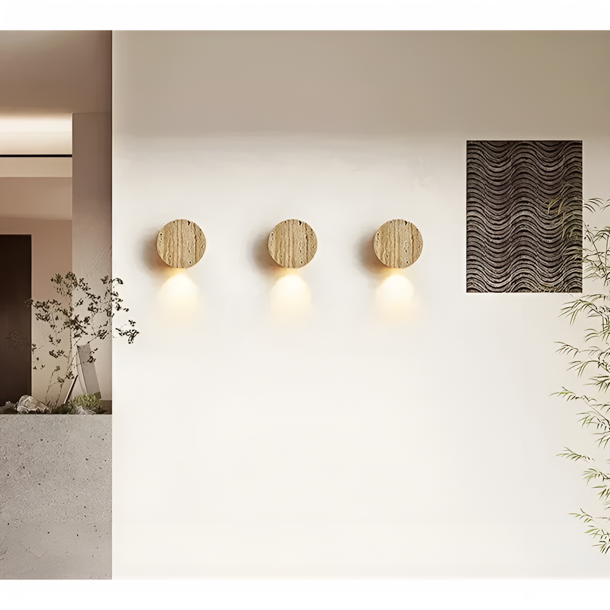 Applique in pietra naturale – materiale naturale elegante e luce calda | Illuminazione interna stilosa