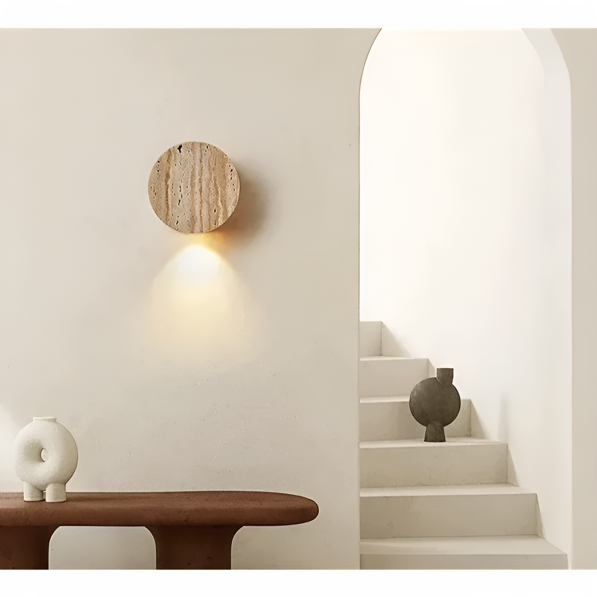 Applique in pietra naturale – materiale naturale elegante e luce calda | Illuminazione interna stilosa