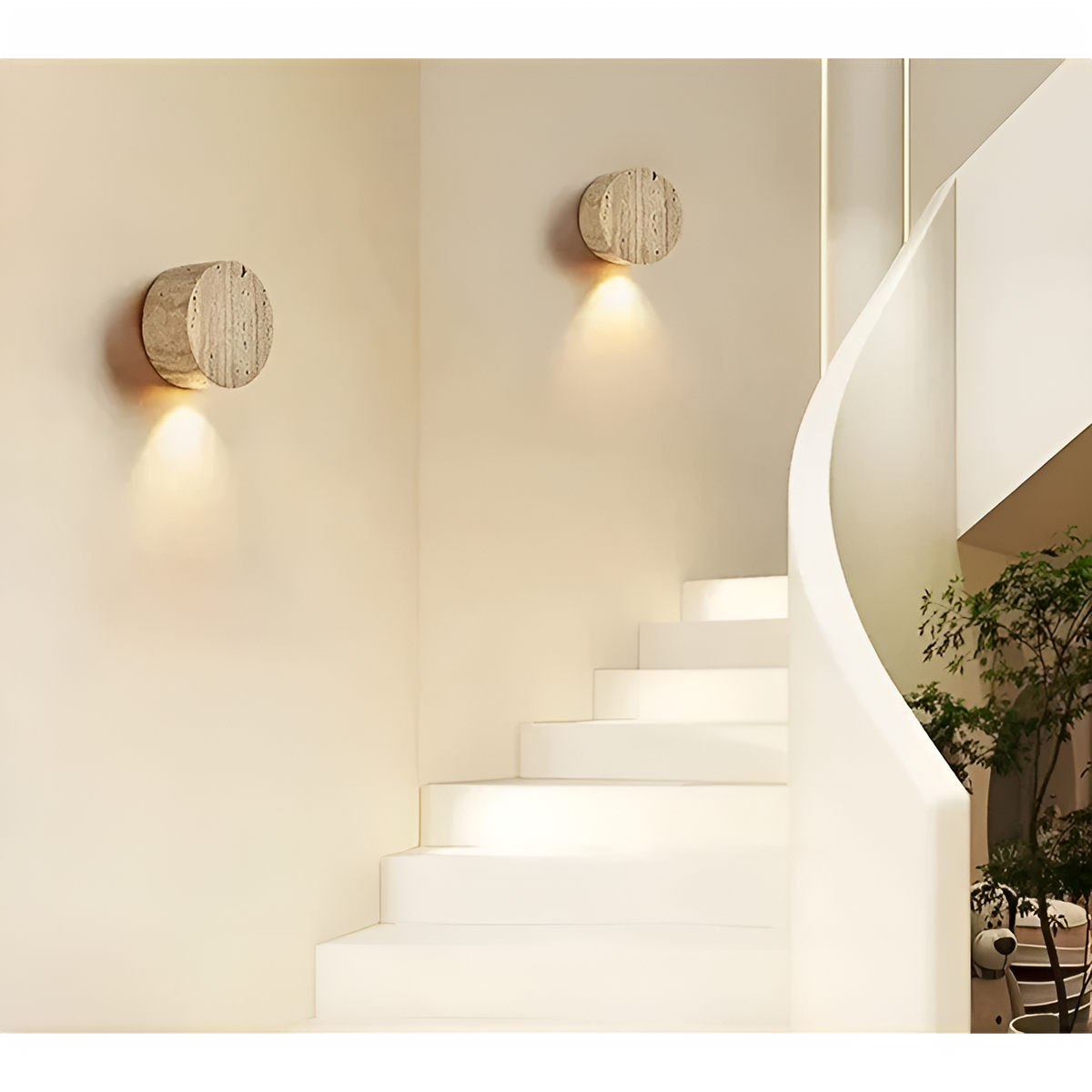 Applique in pietra naturale – materiale naturale elegante e luce calda | Illuminazione interna stilosa