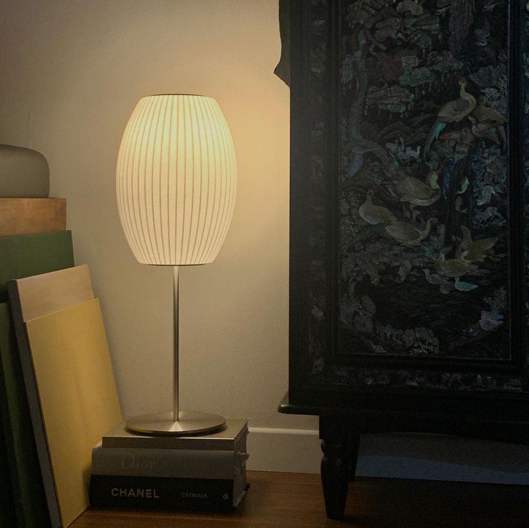 Lampada da Tavolo Bubble in Seta Finta