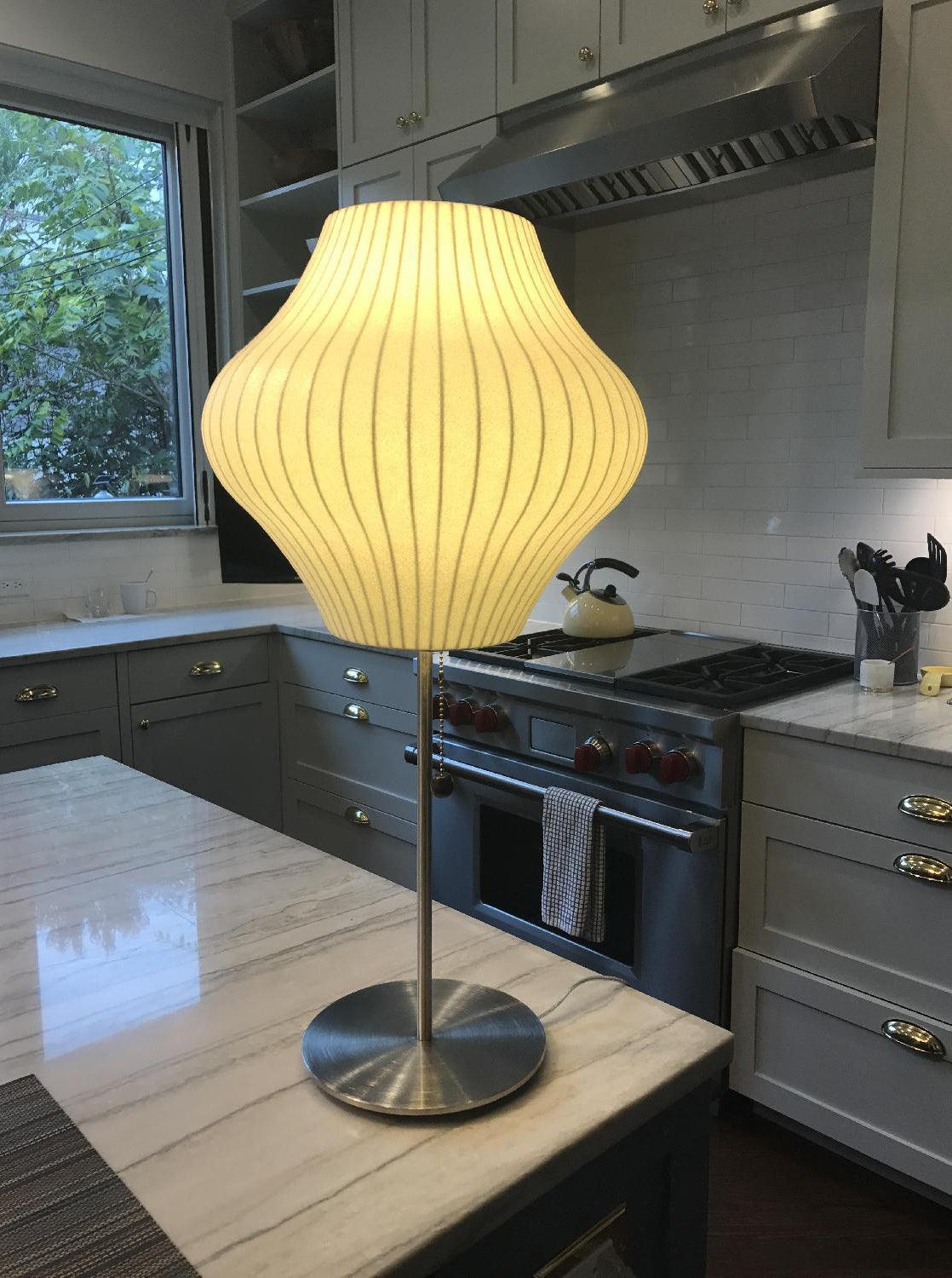 Lampada da Tavolo Bubble in Seta Finta