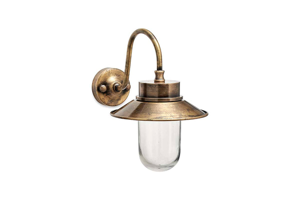 Faro da Parete Esterno Nkuku Alwar Ottone Antico