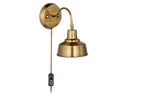 Lampada da Parete Nkuku Nar con Spina in Ottone Antico