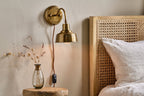 Lampada da Parete Nkuku Nar con Spina in Ottone Antico