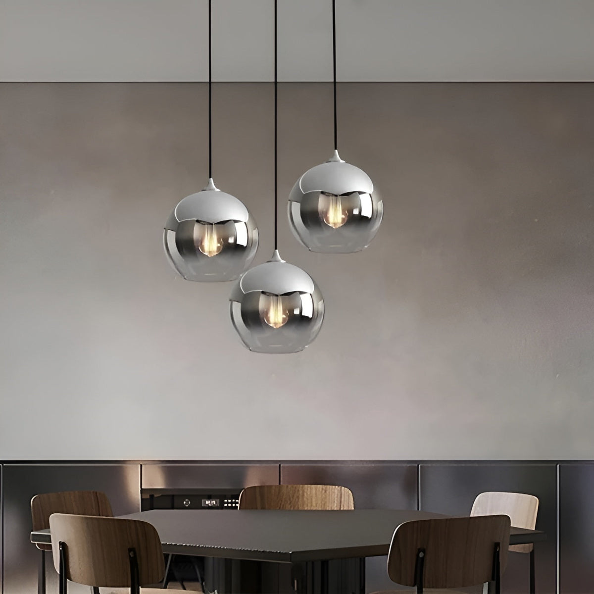Lampada a sospensione in vetro industriale con LED – Moderna e decorativa | Ideale per cucine, sale da pranzo e bar