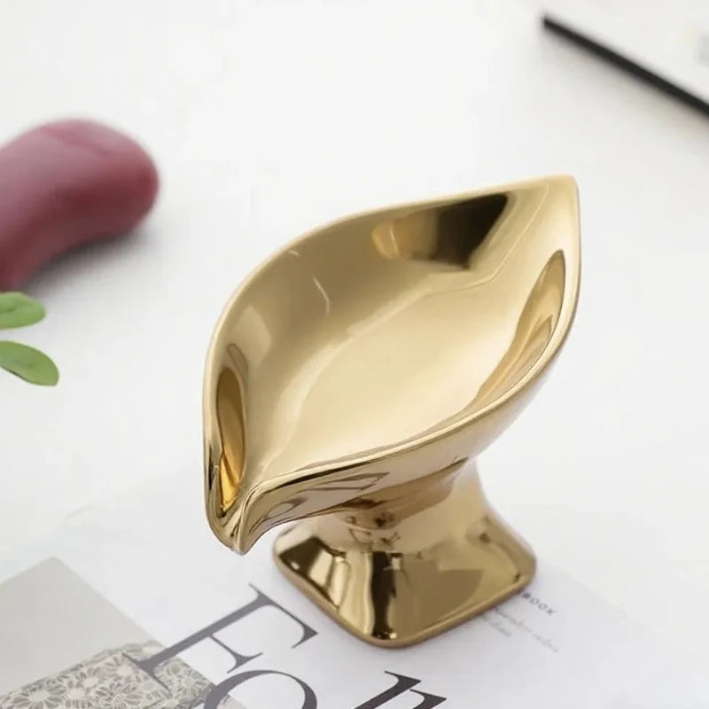 Portasapone in Ceramica No-Drill per Bagno con Scarico e Dispenser per Braccialetto