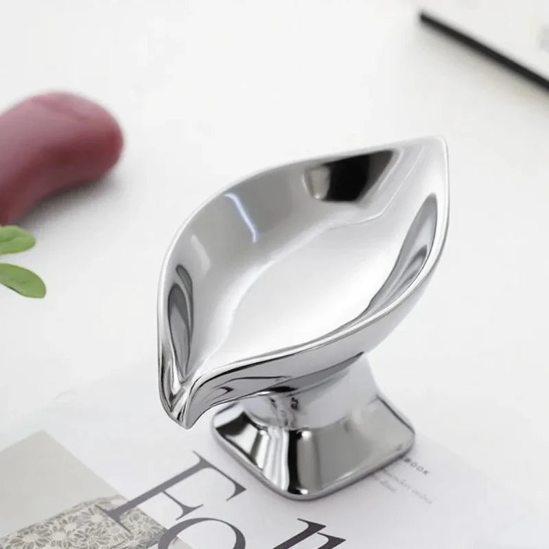 Portasapone in Ceramica No-Drill per Bagno con Scarico e Dispenser per Braccialetto