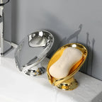 Portasapone in Ceramica No-Drill per Bagno con Scarico e Dispenser per Braccialetto