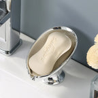 Portasapone in Ceramica No-Drill per Bagno con Scarico e Dispenser per Braccialetto