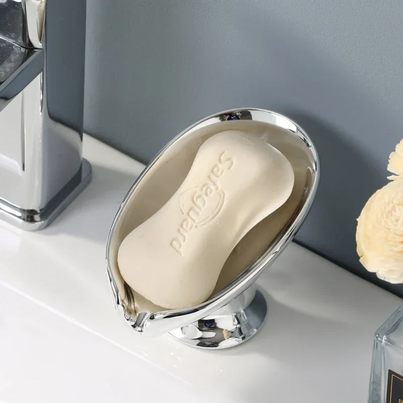 Portasapone in Ceramica No-Drill per Bagno con Scarico e Dispenser per Braccialetto