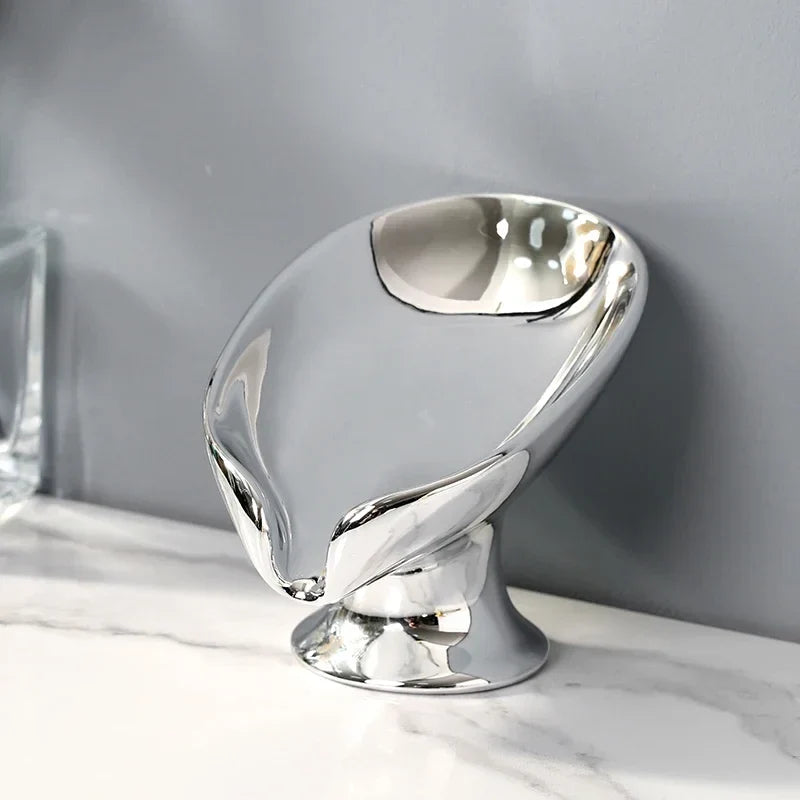 Portasapone in Ceramica No-Drill per Bagno con Scarico e Dispenser per Braccialetto